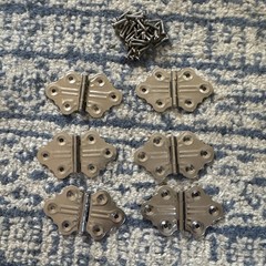 6 Set Vintage Brass Decorative Butterfly Hinges Scalloped Hardware Lot