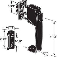 Prime-Line K 5071 Push Button Latch w/ Tie Down, Single Unit, 1 Pack, Black