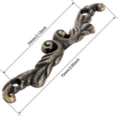 10Pcs Antique Brass Decorative Pull Handle for Mini Jewelry Box Drawer Cabinet C