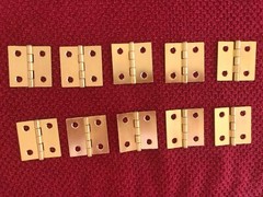 ~Brass Plated~🚪Butt Hinge- (10 Hinge Lot) 1-1/2″ x 1-1/2″ W/ matching screws💥