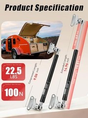 15 Inch Heavy Duty Soft Close Gas Struts 2 Pack, 15 inch 22.5lb Carbon Steel