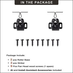 Keenkee Cabinet Latch Double Roller Catch, Black Nickel, 2 PCS BlackNickel 2ps