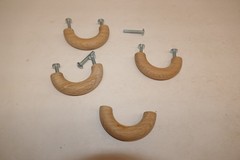 Vintage 4 pack 2 inch Solid Hard Wood Cabinet Door or Drawer Finger Pulls