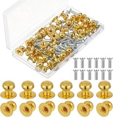 Ripeng 36 Pieces Mini Round Head Knobs Vintage Antique Drawer Metal Round Head P