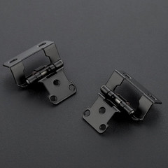 Black Kitchen Cabinet Hinges, Semi Wrap 1/2 Inch Overlay, 50 Pack | Self-Closing