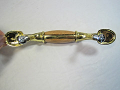 Belwith Polished Brass & Oak 3″ Centers 27 Cabinet Drawer Pull Hardware NEW