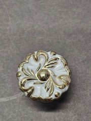 Vintage NOS Amerock Provincial Drawer Cabinet Knob Ivory and Gold T-592-BW