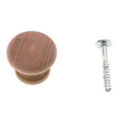 Ultra Hardware 41445 Beech Wood 1 1/4″ Round Cabinet Knob with Wood Screw
