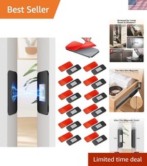 12 Pack Magnetic Cabinet Door Catch, No Drill Ultra Thin Cabinet Door Magnets