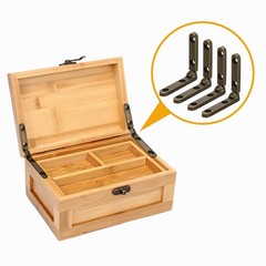 Jiozermi 12 Pcs Bronze Hinges, 90 Degree Jewelry Box Hinge Wood