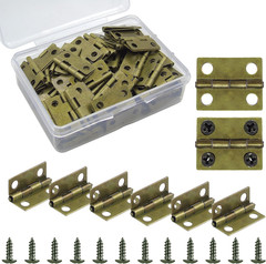 100 Pieces Small Hinges for Wooden Box Bronze Mini Hinges Tiny Hinge for Jewelry
