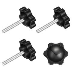 4Pcs Clamping Screw Knob, M4 x 25mm Hex Shaped Star Knob, 25mm Dia