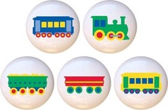 Set of 5 Trains Kids Train CERAMIC Drawer Pulls Dresser Drawer Cabinet Knobs