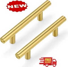 Paquete de 30 tiradores dorados para gabinetes con orificios de 7,6 cm (3″) – Ti