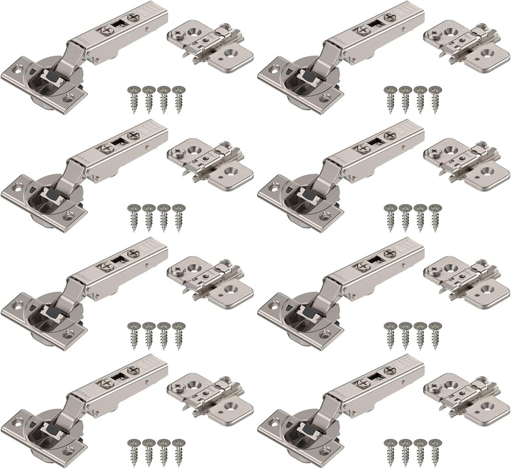 Clip Top OTION Hinge Kit (4 Kits), Full Overlay, 110° Opening Angle, Steel, Soft