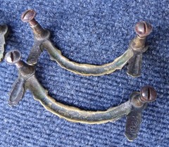 Vintage Garland Motif Brass Drawer Pulls Set of 4, 2 Sizes