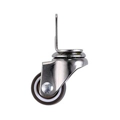 Skelang 4 Pcs 1 Inch Side Mounting Casters, TPE Swivel Plated Caster Wheels, L