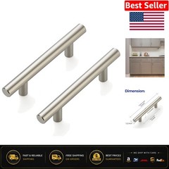 Elegant 5″ Brushed Nickel Cabinet Handles – 6 Pack for Kitchen & Dressers