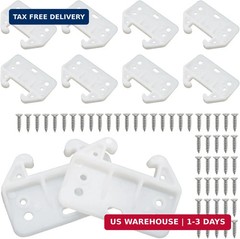 10pcs White Plastic Drawer Slides, 7 Holes Drawer Track Guides | with Screws, fo