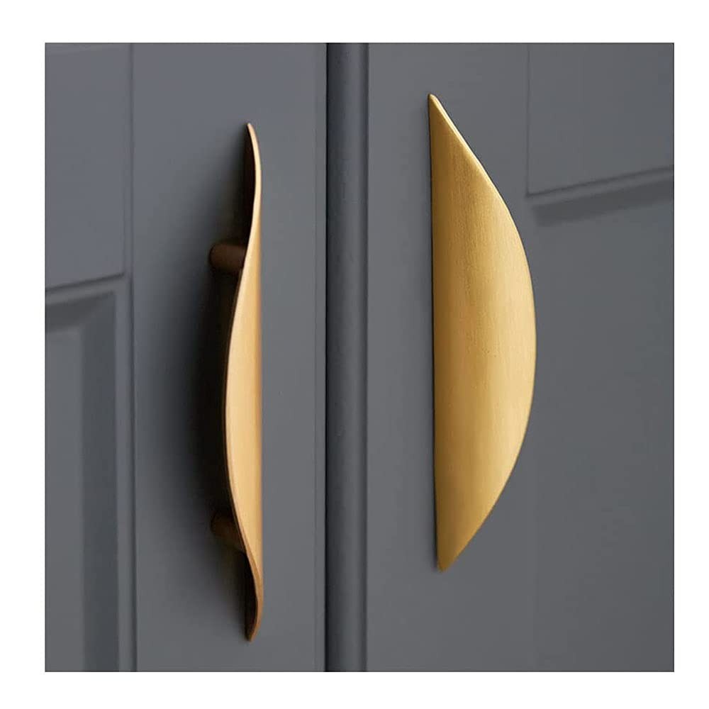 4 Pack Brushed Gold Cabinet Pulls, 3-3/4in Hole Centers Kitchen Cabinet Handl…