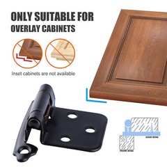 1-50Pairs Kitchen Cabinet Door Hinges Self Closing Overlay Face Mount Hinges LOT