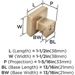 AMEROCK 2-Pack Blackrock 1-1/2 Inch Square Cabinet Knob in Polished Chrome
