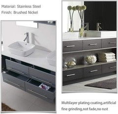 10 Brushed Stainless Steel Cabinet Handles – Modern T-Shape Design