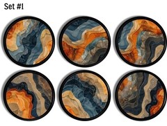 Earthy Abstract Art Cabinet Knobs Funky Wave Drawer Pull Unique Eclectic Handles