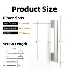 KOMOTIA 10 Pack Brushed Satin 5” Hole Center(128mm), Nickel