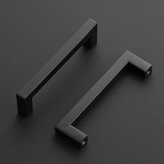 1 Pack 4-1/2 Inch Square Cabinet Pull, Matte Black, Kitchen, Screwdriver