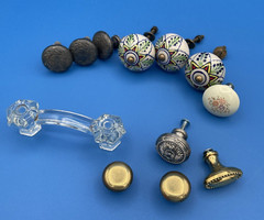 Cabinet Knob and Drawer Pull lot of 12 Ceramic Glass Metal Eclectic Designs