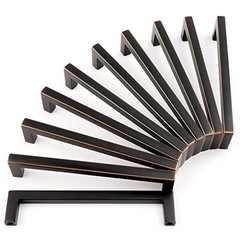 Solid Square Bronze Kitchen Cabinet 5″ CC – 10Pcs Oil Rubbed Bronze Modern