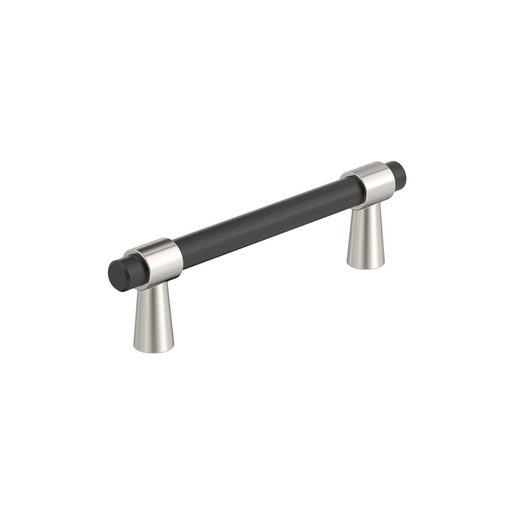 Mergence Cabinet Pull Matte Black Polished Nickel 3-3/4 Inch 96mm Center
