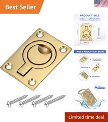 Marine Grade Stainless Steel Flush Pull Ring Handle 2-1/2″-1-3/4″ Gold