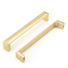 2 PCS Gold Cabinet Handles 6-1/4 Inch 160mm Hole Center Zinc Alloy Brushed Pulls