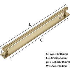 khtumeware 5 Pack 12 Inch(305mm) Brushed Bronze Gold Cabinet Pulls Backplate