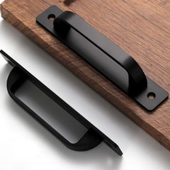 2 PCS Matte Black Aluminum Square Cabinet Drawer Handles Pulls 5 Inch 128 mm