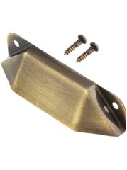 Solid-Brass Utility Cabinet Pull in Antique-By-Hand, House of Antique Hardware