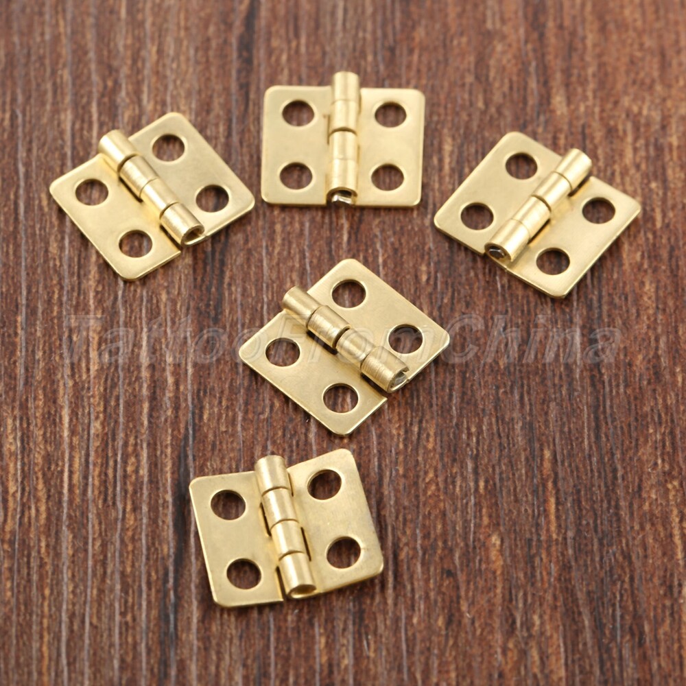 80Pcs 13x12mm Small Hinges Cabinet for Jewelry Cigar Box Wood Hinges Mini Fillet