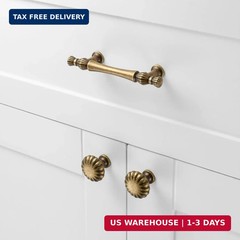 10 Pack 3 Inch Hole Centers, Antique Brass Cabinet Pulls Vintage Brass Cabinet H