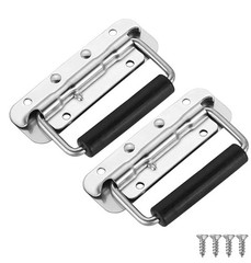 Case Handle,stainless Steel Surface Mount Chest Handle with Rubber Grip Spring L