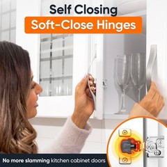 Concealed Hidden Hinges – Slow Self-Closing, Stainless Steel