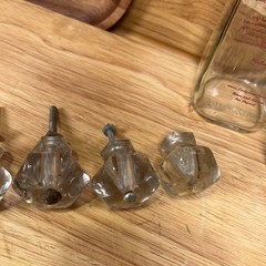 Clear Glass Cabinet Knobs Set of 8 Fluted Pumpkin Drawer Pulls 1.5”- READ