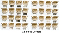 One Set of 32 Piece Corner Beige Brackets and 1/2 Inch Screws Wood Mounting