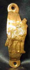 WOLF HOWLING Vertical Cabinet Pull, Drawer Pull, bronze animal hardware