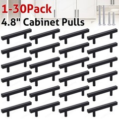 Black Kitchen Cabinet Door Handles Dresser Drawer Pull Stainless Steel Lot