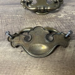 Vintage Brass 5″ Chippendale Batwing Style Drawer Pulls Antique English 2 Pack