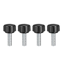 4pcs M5 x 20mm Male Thread Knurled Clamping Knobs Grip Thumb Screw on Type