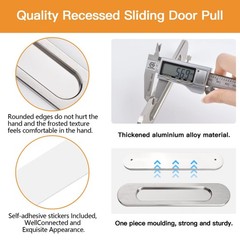4 PCS SelfStick Oval Sliding Door Pulls Brushed Steel Aluminum Alloy 18cm