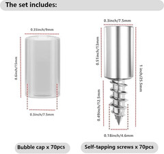 70 Pcs Self-Tapping Screws Cabinet Laminate Support, Shelf Pegs, Cabinet Shelf P